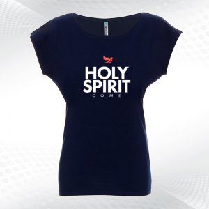 granatowa koszulka chrześcijańska z dekoltem