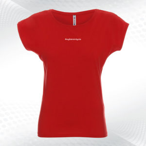 czerwona damska bluzka z dekoltem z napisem wybieram życie