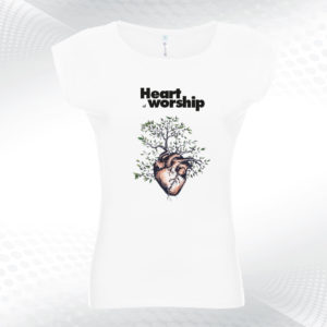 biała koszulka z dekoltem heart of worship
