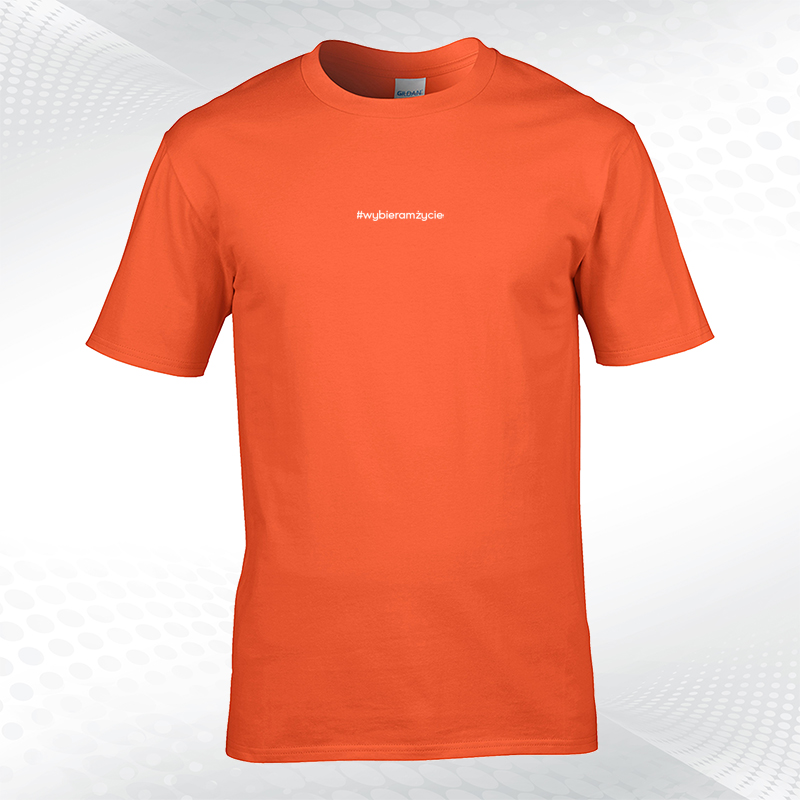 meskie-wzor-0050-orange pomarańczowa koszulka meska z motywem chrześcijańskim